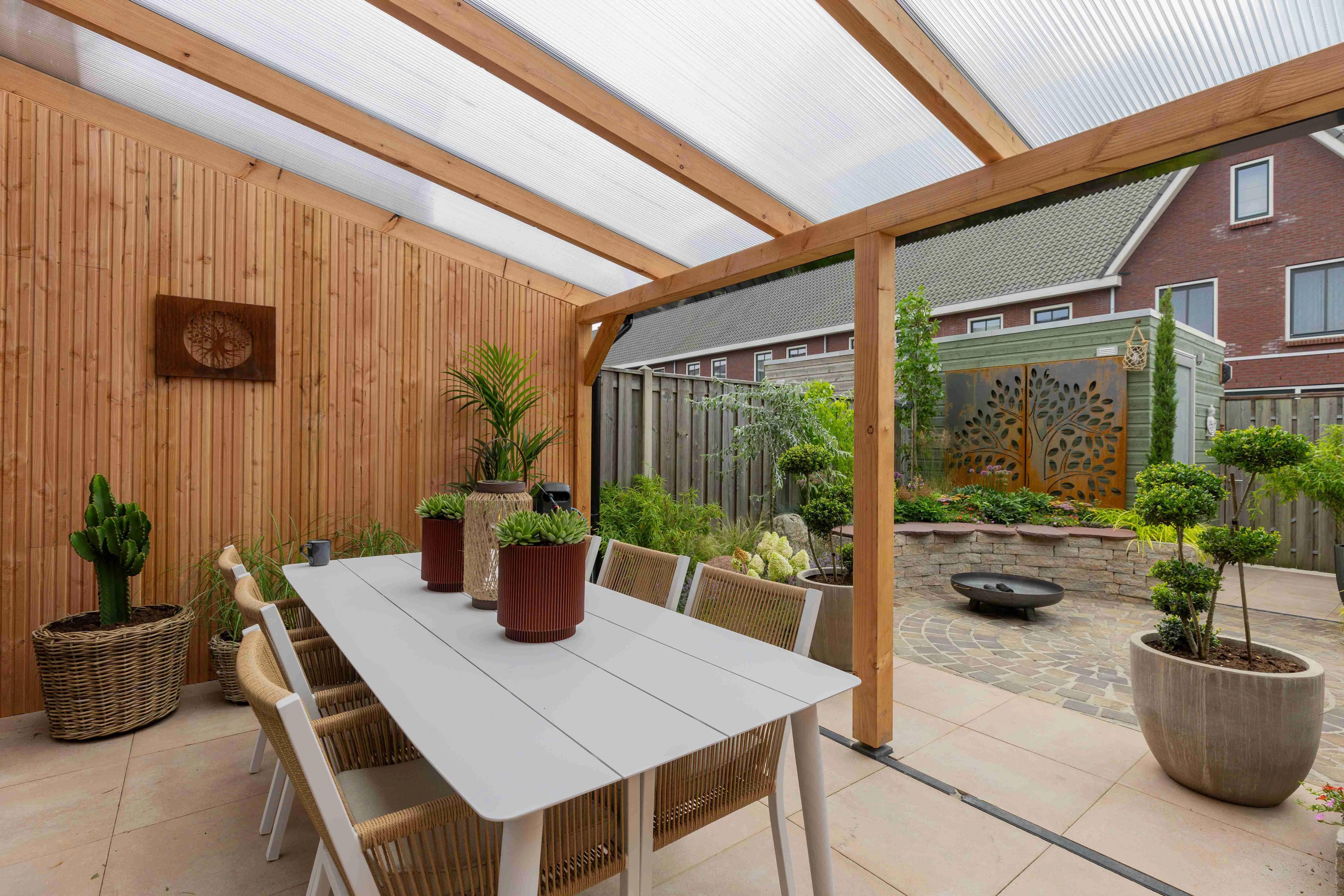 Douglas Terrasoverkapping Zwart Polycarbonaat Opaal Geschaafd 700 x 300 cm - Afbeelding 8